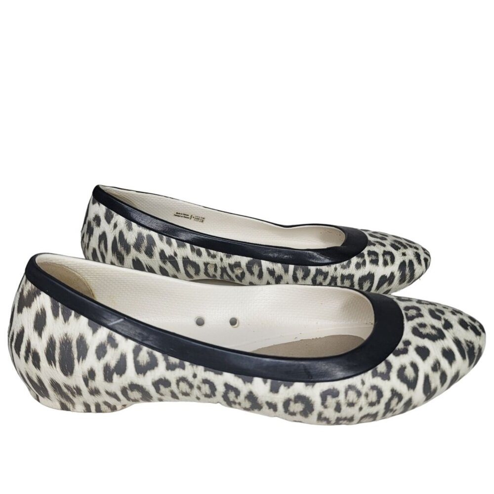Crocs Women's Leopard Print Ballet Flats  Size 8